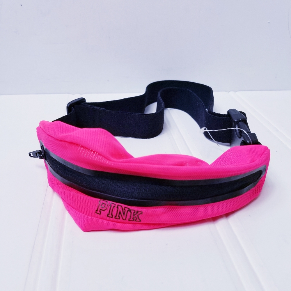 VS PINK Neon Slim Runner Belt Bag Mesh Fanny Pack Adjustable Sport Athleisure